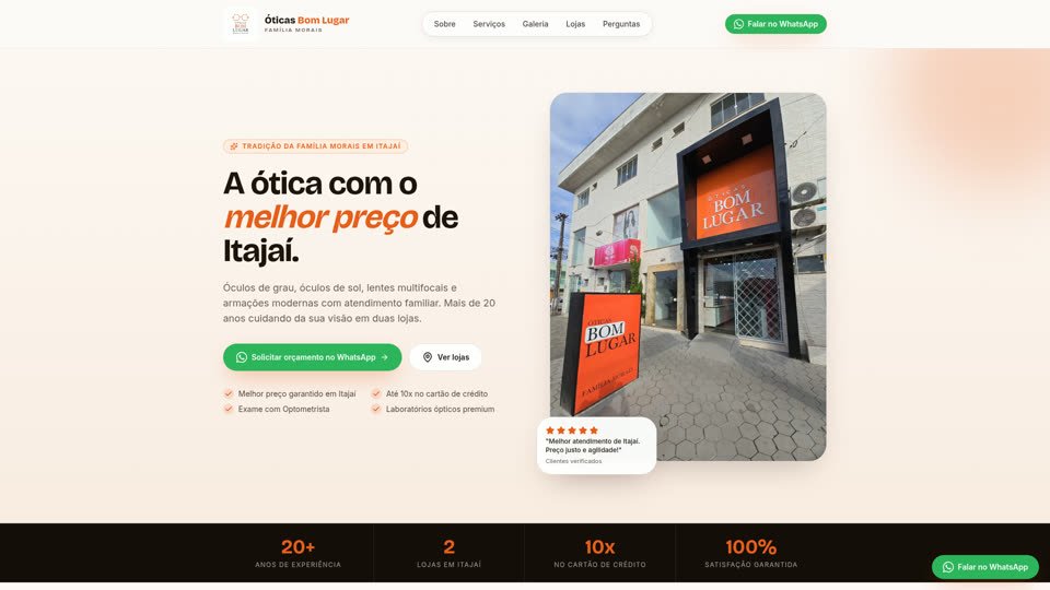 Miniatura do site Ótica Bom Lugar